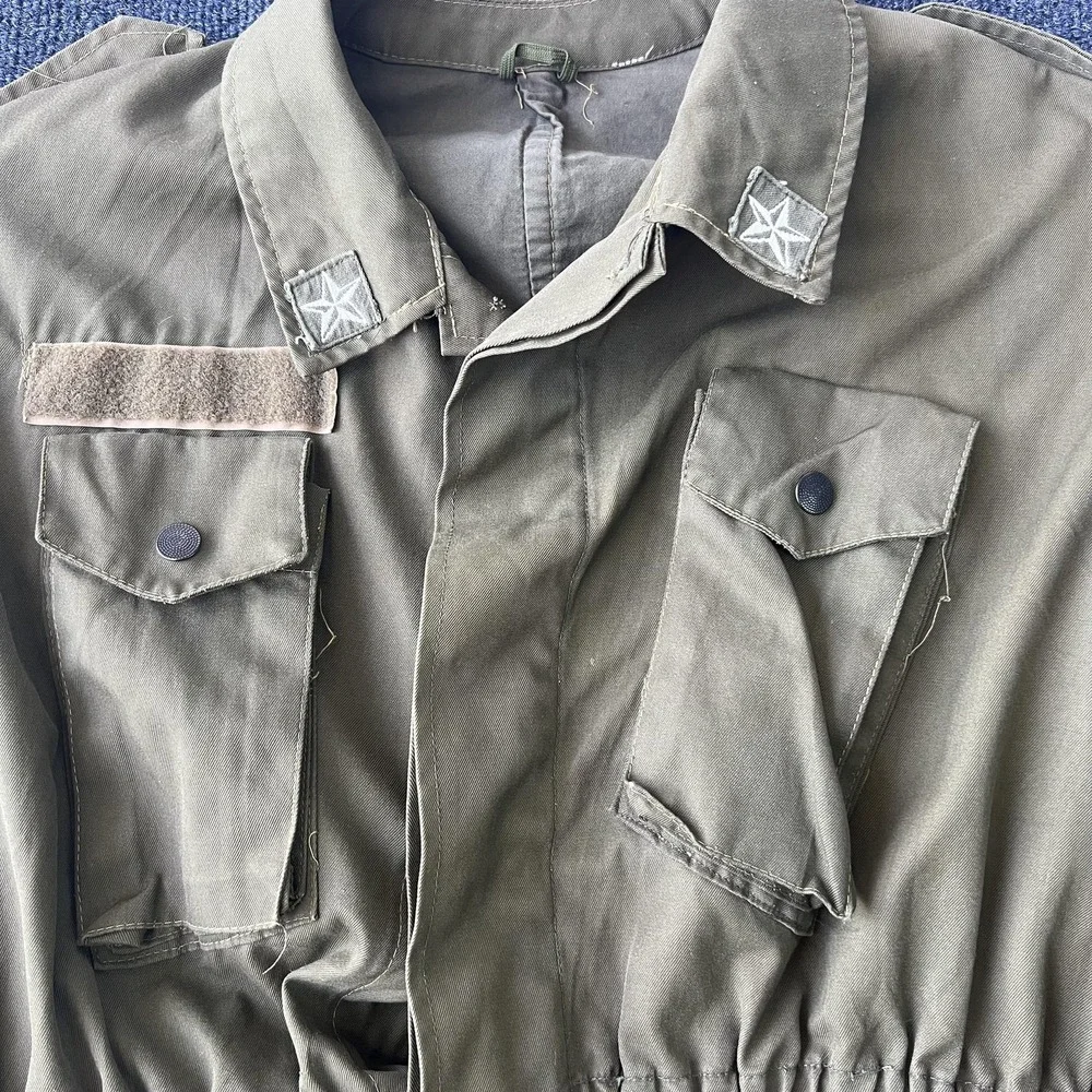 Vintage Military Field Jacket Mens Medium Large‎ OD Green Paratrooper Smock